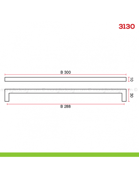 Maniglia per mobile 3130 Mital disegno misura B