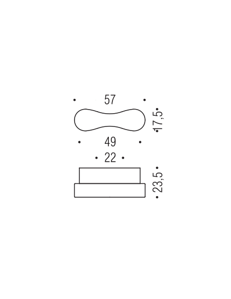 Pomello per mobile F112 Formae disegno 