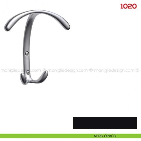 Appendiabiti a parete in metallo Mital 1020 nero opaco