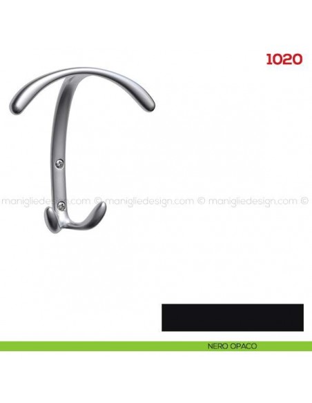 Appendiabiti a parete in metallo Mital 1020 nero opaco