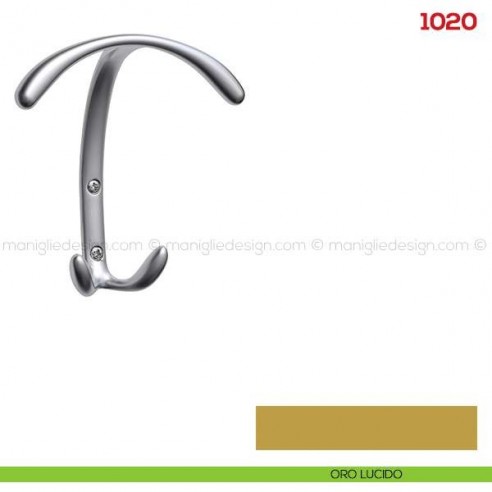 Appendiabiti a parete in metallo Mital 1020 oro lucido