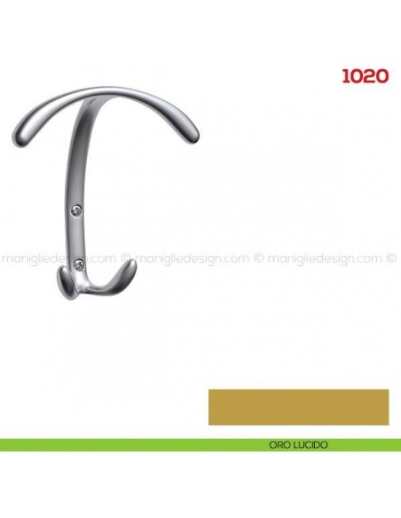 Appendiabiti a parete in metallo Mital 1020 oro lucido