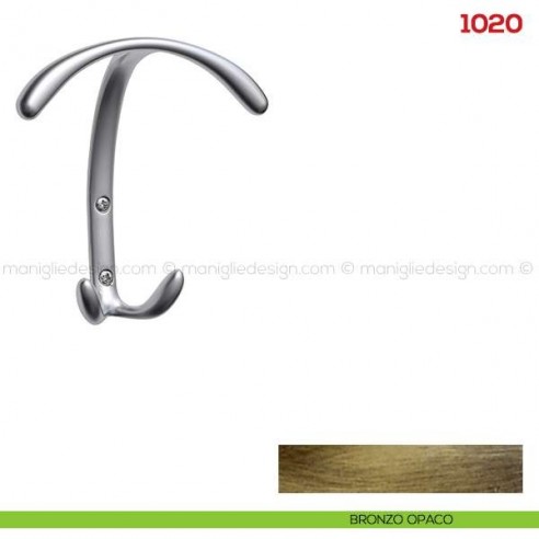Appendiabiti a parete in metallo Mital 1020 bronzo opaco