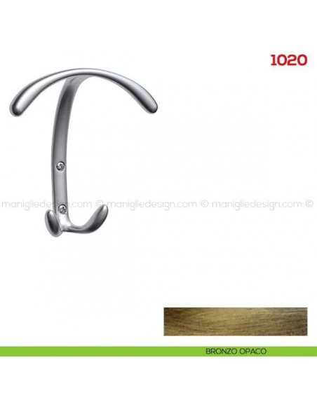 Appendiabiti a parete in metallo Mital 1020 bronzo opaco