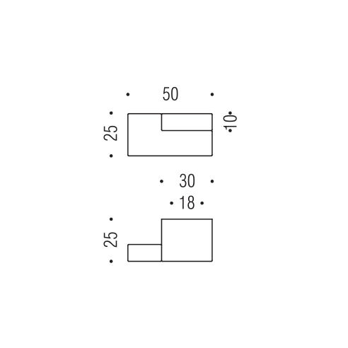 Pomello per mobile F501 Formae disegno sx