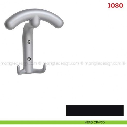 Appendiabiti a parete in metallo Mital 1030 nero opaco