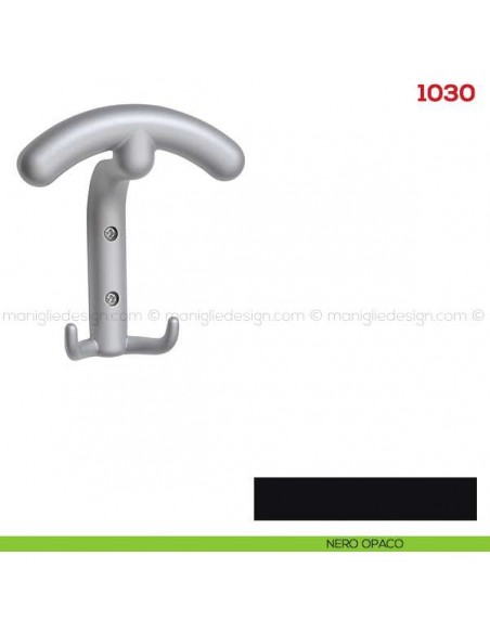 Appendiabiti a parete in metallo Mital 1030 nero opaco