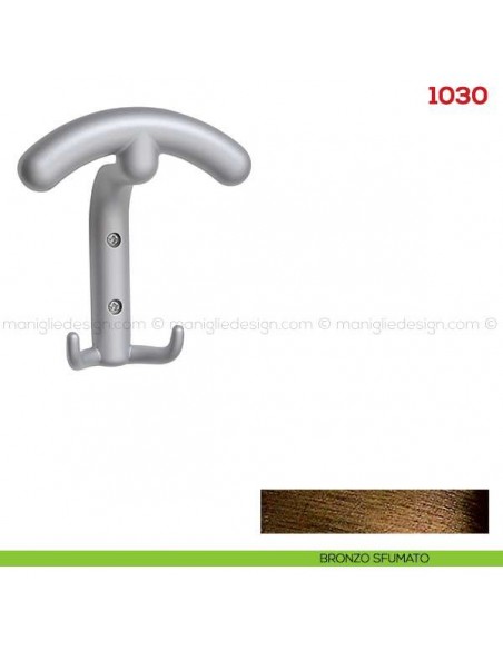 Appendiabiti a parete in metallo Mital 1030 bronzo sfumato