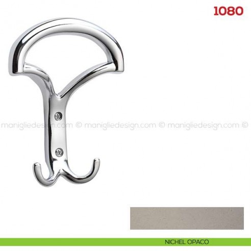 Appendiabiti a parete in metallo Mital 1080 nichel opaco