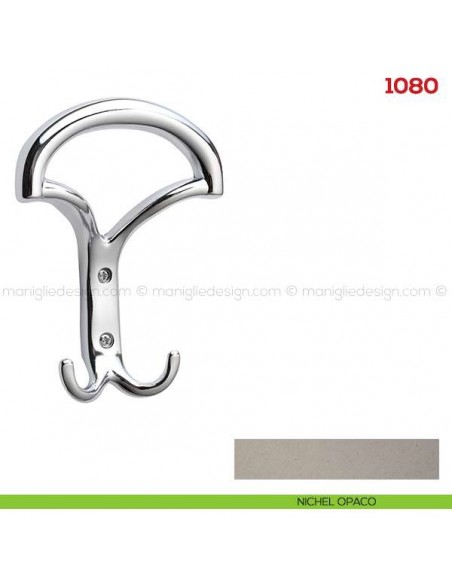 Appendiabiti a parete in metallo Mital 1080 nichel opaco