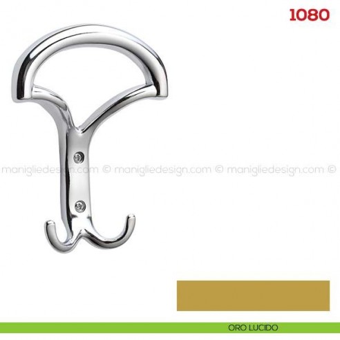 Appendiabiti a parete in metallo Mital 1080 oro lucido