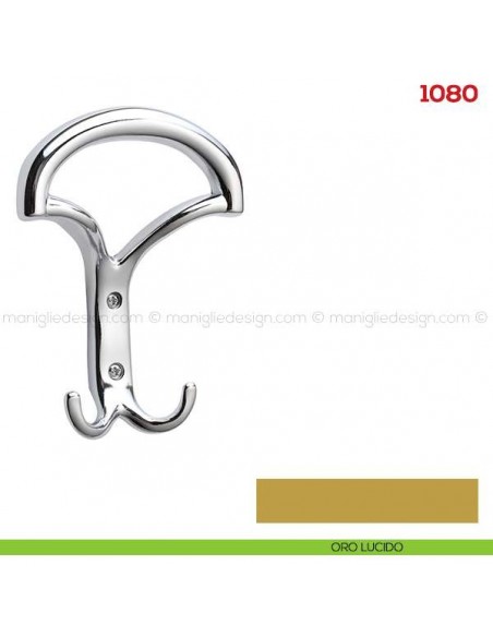 Appendiabiti a parete in metallo Mital 1080 oro lucido