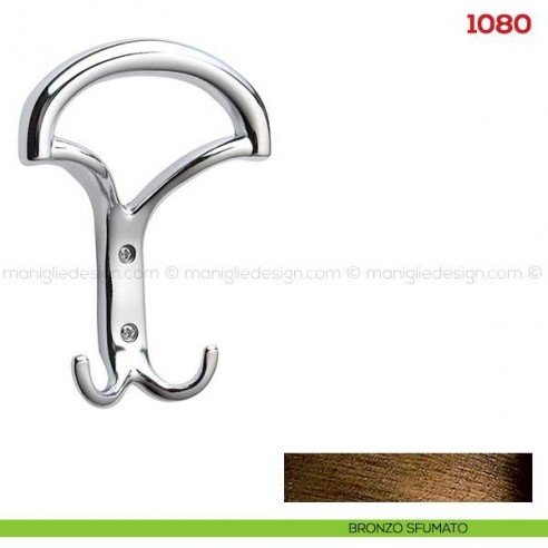 Appendiabiti a parete in metallo Mital 1080 bronzo sfumato