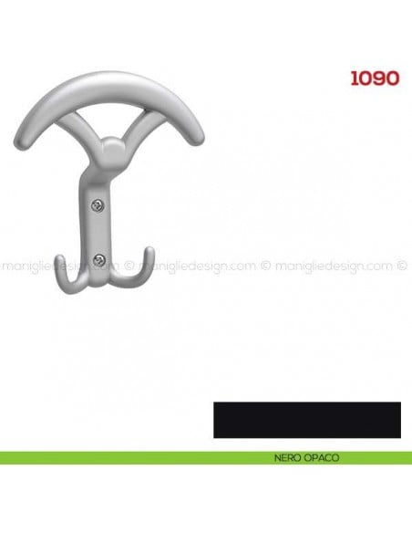 Appendiabiti a parete in metallo Mital 1090 nero opaco