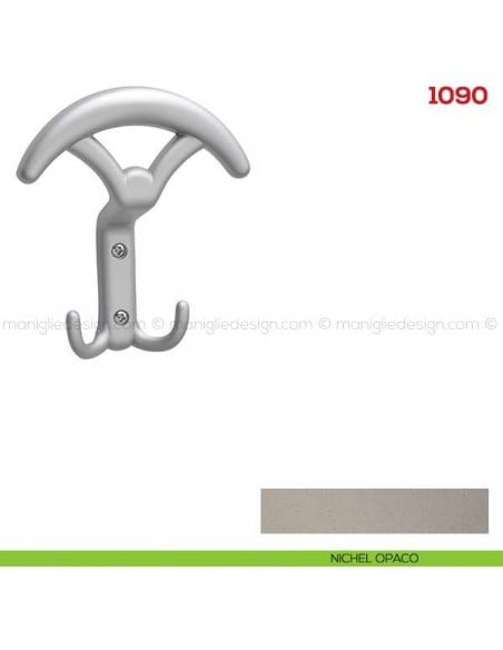 Appendiabiti a parete in metallo Mital 1090 nichel opaco