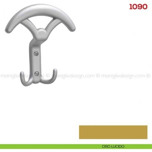 Appendiabiti a parete in metallo Mital 1090 oro lucido
