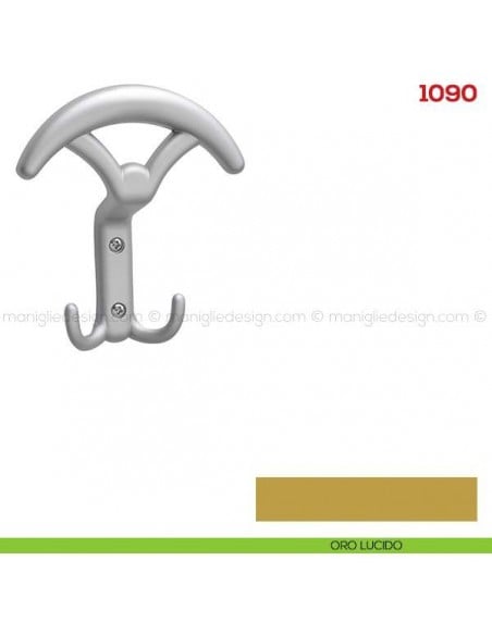 Appendiabiti a parete in metallo Mital 1090 oro lucido