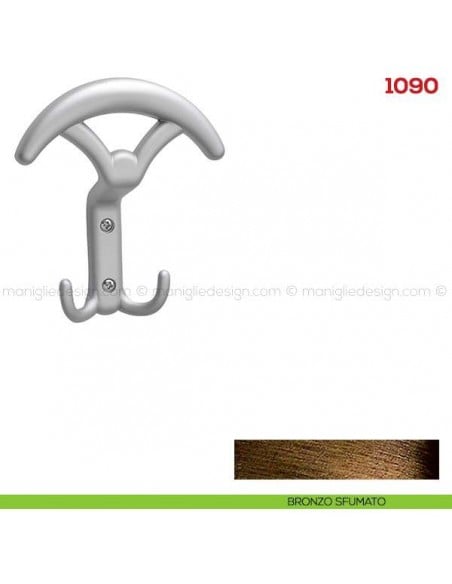 Appendiabiti a parete in metallo Mital 1090 bronzo sfumato