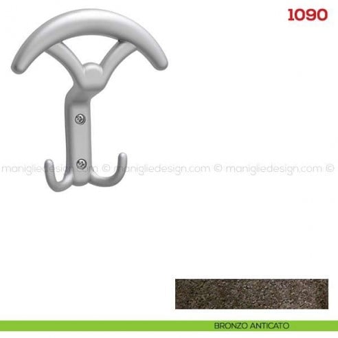 Appendiabiti a parete in metallo Mital 1090 bronzo anticato