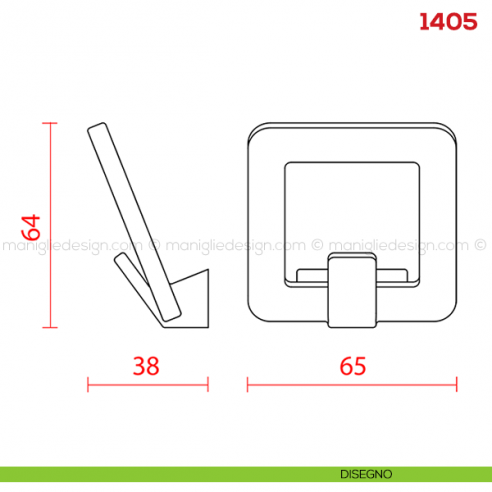 Appendiabiti a parete in metallo Mital 1405 disegno
