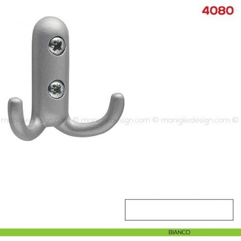 Gancio appendiabiti a parete in metallo Mital 4080 bianco