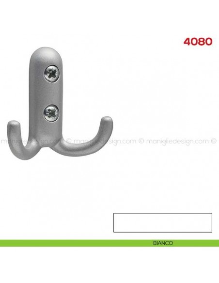 Gancio appendiabiti a parete in metallo Mital 4080 bianco
