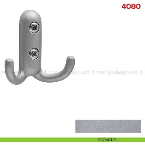Gancio appendiabiti a parete in metallo Mital 4080 econichel