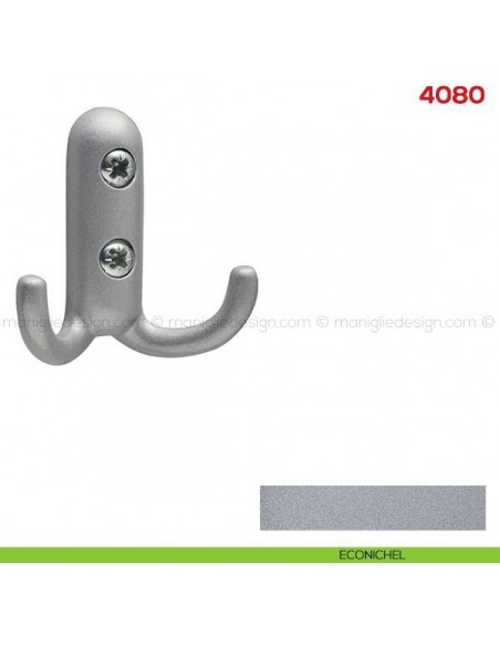 Gancio appendiabiti a parete in metallo Mital 4080 econichel