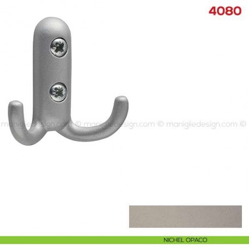 Gancio appendiabiti a parete in metallo Mital 4080 nichel opaco