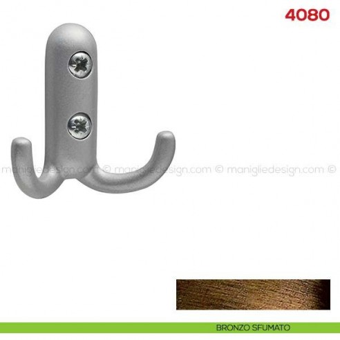 Gancio appendiabiti a parete in metallo Mital 4080 bronzo sfumato