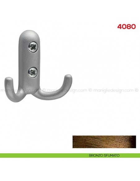 Gancio appendiabiti a parete in metallo Mital 4080 bronzo sfumato
