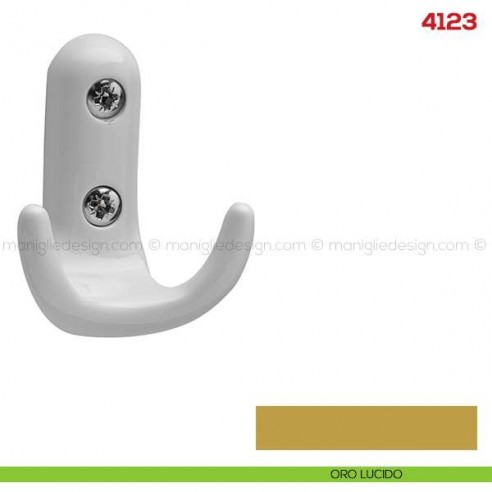 Gancio appendiabiti a parete in metallo Mital 4123 oro lucido