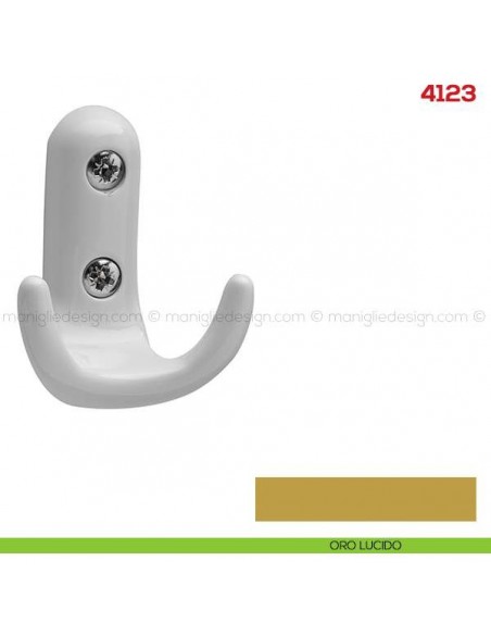Gancio appendiabiti a parete in metallo Mital 4123 oro lucido
