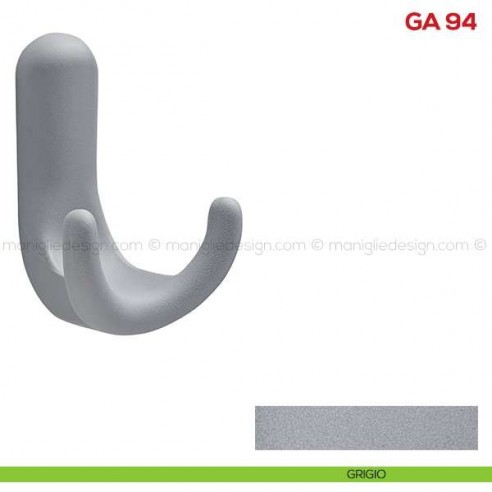 Gancio appendiabiti a parete in resina Mital GA 94 grigio