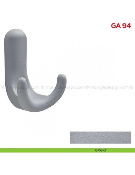 Gancio appendiabiti a parete in resina Mital GA 94 grigio