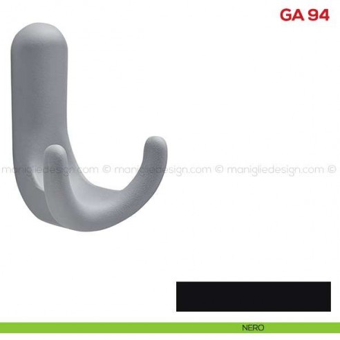 Gancio appendiabiti a parete in resina Mital GA 94 nero