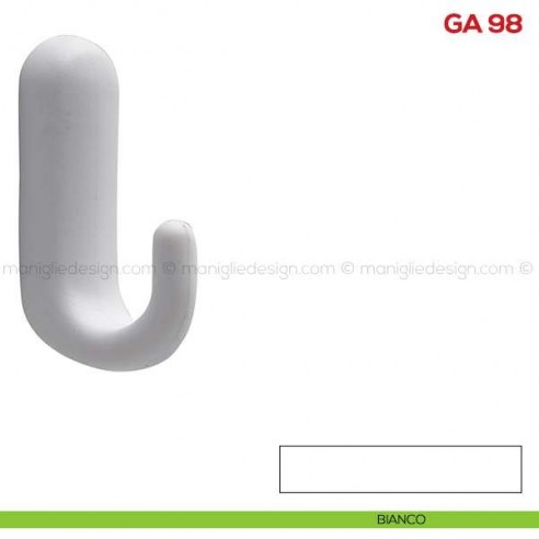 Gancio appendiabiti a parete in resina Mital GA 98 bianco