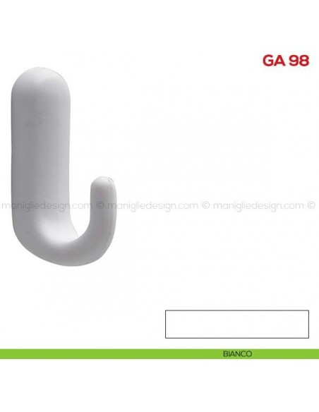 Gancio appendiabiti a parete in resina Mital GA 98 bianco