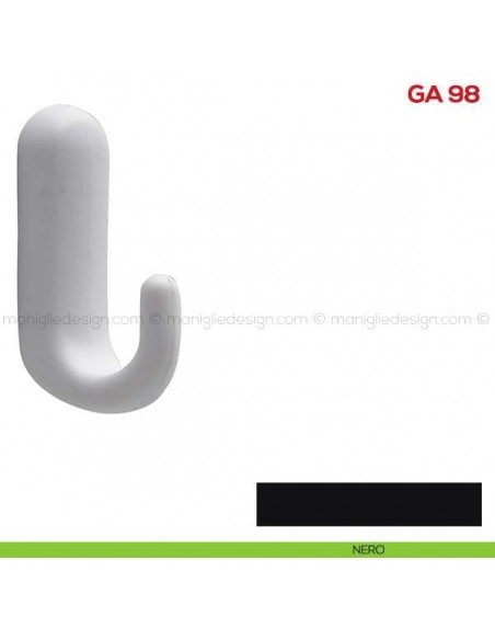 Gancio appendiabiti a parete in resina Mital GA 98 nero