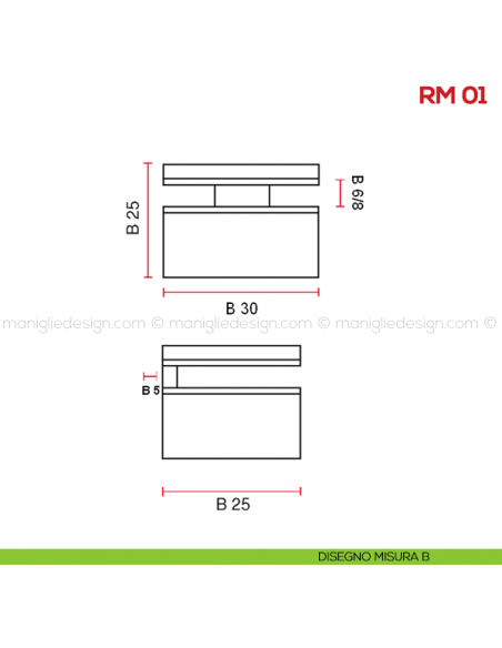 Reggimensola per vetro Mital RM01 disegno misura B