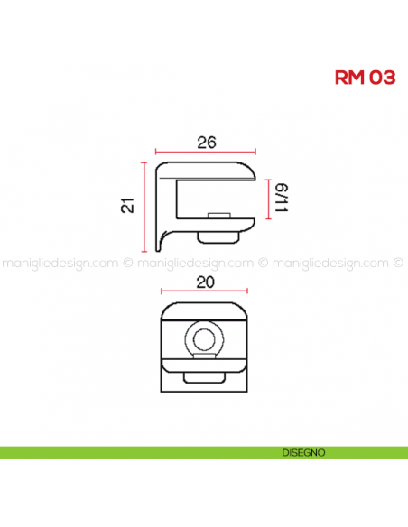 Reggimensola per vetro Mital RM03 disegno