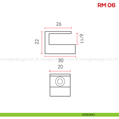 Reggimensola per vetro Mital RM06 disegno