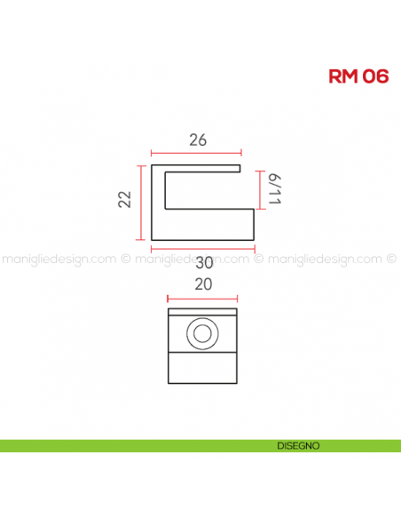 Reggimensola per vetro Mital RM06 disegno
