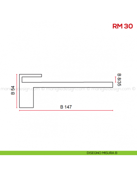 Reggimensola per vetro e legno Mital RM30 disegno misura B