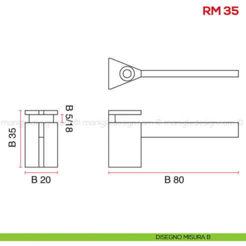 Reggimensola per vetro e legno Mital RM35 disegno misura B