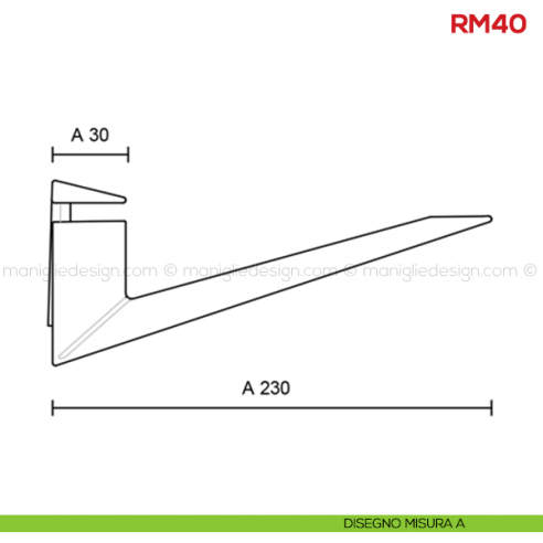 Reggimensola per vetro e legno Mital RM40 disegno misura A