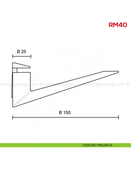 Reggimensola per vetro e legno Mital RM40 disegno misura B