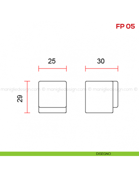 Fermaporta a pavimento Mital FP 05 disegno