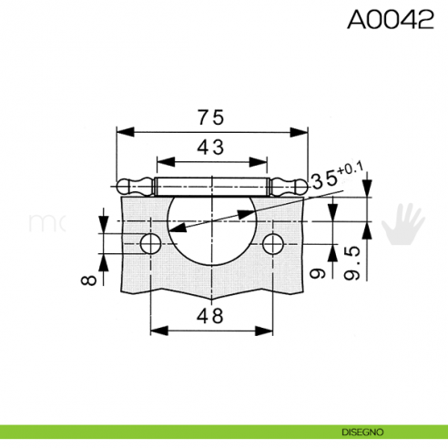 Cerniera Mepla con perno in stile apertura 270° foro 35 mm disegno