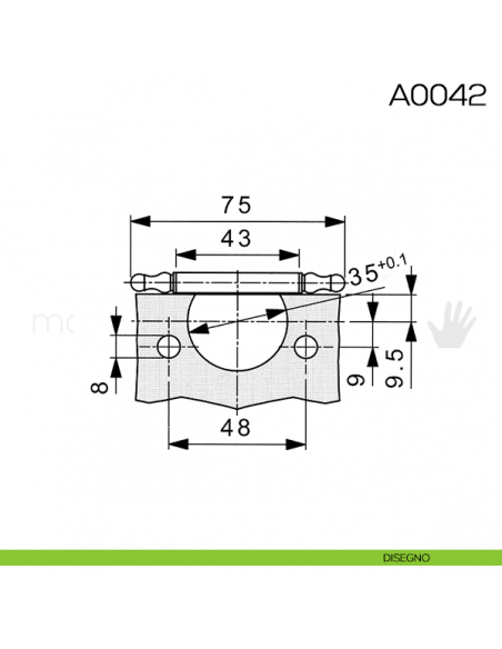 Cerniera Mepla con perno in stile apertura 270° foro 35 mm disegno